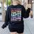 Teacher Dear Students Behind Me 1st Day Of School On Back Women's Sweatshirt Back Print Black Teacher Dear Students Behind Me 1st Day Of School On Back Women's Sweatshirt Back Print Black