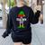 Teacher Elf Matching Family Christmas Women Men Women's Sweatshirt Back Print Black Teacher Elf Matching Family Christmas Women Men Women's Sweatshirt Back Print Black