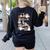 Teacher Library Ghost Reading Book Halloween Cat Women's Sweatshirt Back Print Black Teacher Library Ghost Reading Book Halloween Cat Women's Sweatshirt Back Print Black