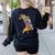 Teacher Shirt Giraffe Holding Books Bookworm Librarian Women's Sweatshirt Back Print Black