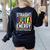 Teacher's Assistant Straight Outta Energy Teaching Tie Dye For Men Women Women's Sweatshirt Back Print Black Teacher's Assistant Straight Outta Energy Teaching Tie Dye For Men Women Women's Sweatshirt Back Print Black