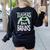 Teachers Love Brains Halloween Costume Trick Treat Zombie Women's Sweatshirt Back Print Black Teachers Love Brains Halloween Costume Trick Treat Zombie Women's Sweatshirt Back Print Black