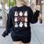 Teaching My Boos Teacher Cute Ghost Groovy Teacher Halloween Women's Sweatshirt Back Print Black