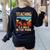 Teaching Is a Walk In Park Dinosaur Teacher Women's Sweatshirt Back Print Black