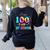 Tie Dye Happy 100th Day Of School Teacher Student 100 Days Women's Sweatshirt Back Print Black Tie Dye Happy 100th Day Of School Teacher Student 100 Days Women's Sweatshirt Back Print Black