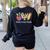 Tie Dye Hippie Peace Love Teach Teacher Appreciation Women's Sweatshirt Back Print Black Tie Dye Hippie Peace Love Teach Teacher Appreciation Women's Sweatshirt Back Print Black