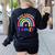 Tiny Human Tamer Watercolor Rainbow Daycare Teacher Women's Sweatshirt Back Print Black Tiny Human Tamer Watercolor Rainbow Daycare Teacher Women's Sweatshirt Back Print Black