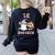 TK Boo Crew Retro Groovy Halloween Floral Ghost TK Teacher Men Women Kids Women's Sweatshirt Back Print Black