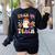Trick Or Teach Ghost Teacher School Halloween Men Women Women's Sweatshirt Back Print Black