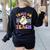 Trick Or Teach Groovy Halloween Teachers Women's Sweatshirt Back Print Black Trick Or Teach Groovy Halloween Teachers Women's Sweatshirt Back Print Black