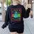 Trick Or Teach Neon Ghost Flower Teacher Spooky Halloween Women's Sweatshirt Back Print Black Trick Or Teach Neon Ghost Flower Teacher Spooky Halloween Women's Sweatshirt Back Print Black
