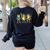 Trio Cute Frogs Welcome Back To School Teachers Girls Boys Women's Sweatshirt Back Print Black Trio Cute Frogs Welcome Back To School Teachers Girls Boys Women's Sweatshirt Back Print Black