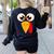Turkey Face Halloween Costume Thanksgiving Teacher Nurse Women's Sweatshirt Back Print Black