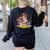 Turkey Reading Books Fall Season Thanksgiving Teacher Book Women's Sweatshirt Back Print Black Turkey Reading Books Fall Season Thanksgiving Teacher Book Women's Sweatshirt Back Print Black