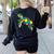 Turtle Puzzle Pieces For Autism Awareness Kids Women Teacher Women's Sweatshirt Back Print Black