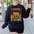 Twinning With My Bestie Teacher Boy Spirit Week Twin Day Women's Sweatshirt Back Print Black