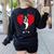 Valentine's Day Boston Terrier Lover Women's Sweatshirt Back Print Black