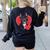 Valentine's Day Boston Terrier Women's Sweatshirt Back Print Black