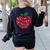 Valentines Day Teacher Hearts Apple Love Teach Women Men Women's Sweatshirt Back Print Black Valentines Day Teacher Hearts Apple Love Teach Women Men Women's Sweatshirt Back Print Black