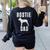 Vintage Boston Terrier Dad Dog Daddy Bostie Father Women's Sweatshirt Back Print Black