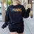 Vintage Play Is Learning Back To School Toddler Teacher Women's Sweatshirt Back Print Black