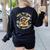Weird Teachers Build Character Raccoon Colourful Floral Women's Sweatshirt Back Print Black Weird Teachers Build Character Raccoon Colourful Floral Women's Sweatshirt Back Print Black