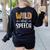 Wild About Speech SLP Leopard Teacher Back To School Kids Women's Sweatshirt Back Print Black