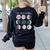 Women Science Teacher Moon Phases Scientist Back To School Women's Sweatshirt Back Print Black