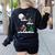 Xmas Lighting Tree Santa Riding Boston Terrier Christmas Women's Sweatshirt Back Print Black
