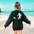 Bigfoot Walking With Bull Terrier Dog Women's Sweatshirt Back Print Forest Green