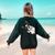Boston Terrier Bostie Dog Kids Men Women's Sweatshirt Back Print Forest Green