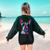 Boston Terrier Lovers Pop Art Boston Terrier Women's Sweatshirt Back Print Forest Green