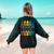 Colorful Crayon Kindergarten Team Tee For Teachers Students Men Women Kids Women's Sweatshirt Back Print Forest Green