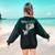Dino Para Professional Teacher Collection T-Rex Dinosaur Paraeducator Assistant Teacher Women's Sweatshirt Back Print Forest Green