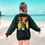 Dog Boston Terrier Hawaiian Women's Sweatshirt Back Print Forest Green