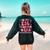 In My Esl Teacher Era Back To School ESL Teacher Groovy Women's Sweatshirt Back Print Forest Green