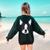 Kids Boston Terrier Dog For Women And Girls Women's Sweatshirt Back Print Forest Green