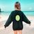 Kiwi Easy Costume Halloween Fruit Lover School Teacher Fun Women's Sweatshirt Back Print Forest Green Kiwi Easy Costume Halloween Fruit Lover School Teacher Fun Women's Sweatshirt Back Print Forest Green
