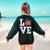 LOVE Kindergarten Teacher Student School Apple Women's Sweatshirt Back Print Forest Green