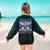 Maestra El Salvador Coquette Bow Hispanic Spanish Teacher Women's Sweatshirt Back Print Forest Green