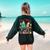 One Merry Teacher Groovy Christmas Tree Pjs Xmas Teacher Women's Sweatshirt Back Print Forest Green One Merry Teacher Groovy Christmas Tree Pjs Xmas Teacher Women's Sweatshirt Back Print Forest Green
