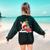 Santa Ugly Christmas Tree Lights Boston Terrier Dog Lover Women's Sweatshirt Back Print Forest Green