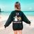 TK Boo Crew Retro Groovy Halloween Floral Ghost TK Teacher Men Women Kids Women's Sweatshirt Back Print Forest Green
