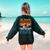 Vintage Retro My Favorite Teacher Calls Me Papa Father's Day Women's Sweatshirt Back Print Forest Green