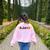 Back To School Cute Hungry Lover Fruits Teacher Women's Sweatshirt Back Print Light Pink