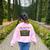Back To School Retro Reading Is My Jam 80s Teacher Boombox Women's Sweatshirt Back Print Light Pink