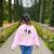 Ballaholic Boston Terrier Dog Chasing Bostie Ball Women's Sweatshirt Back Print Light Pink