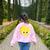 The Big Cheese Good Egg Teacher Halloween Costume Food Group Women's Sweatshirt Back Print Light Pink