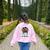 Bleached Teacher Para Life Paraprofessional Cute Messy Bun For Men Women Girls Kids Women's Sweatshirt Back Print Light Pink
