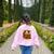 Books Are Spooktacular Ghost Book Reading Halloween Teachers Women's Sweatshirt Back Print Light Pink
